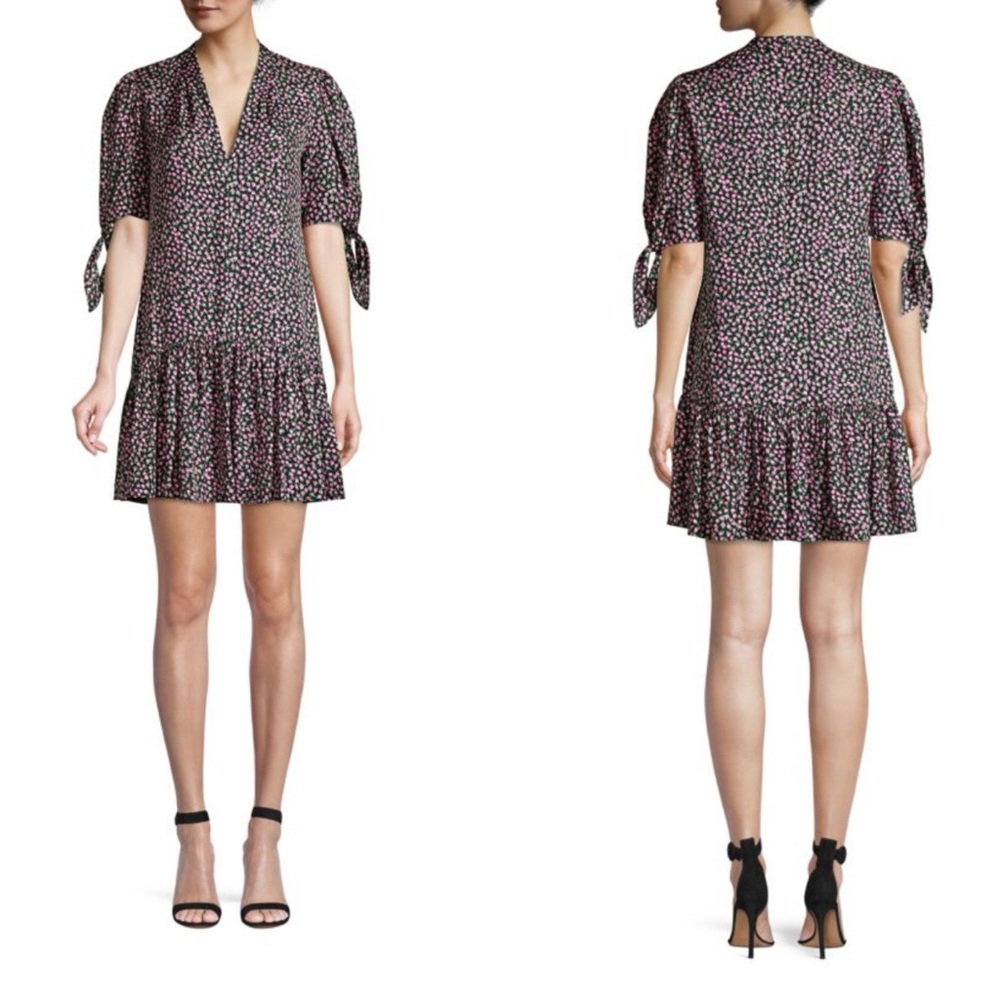 NWT Rebecca Taylor Wild Rose Flounce Hem Mini Dress